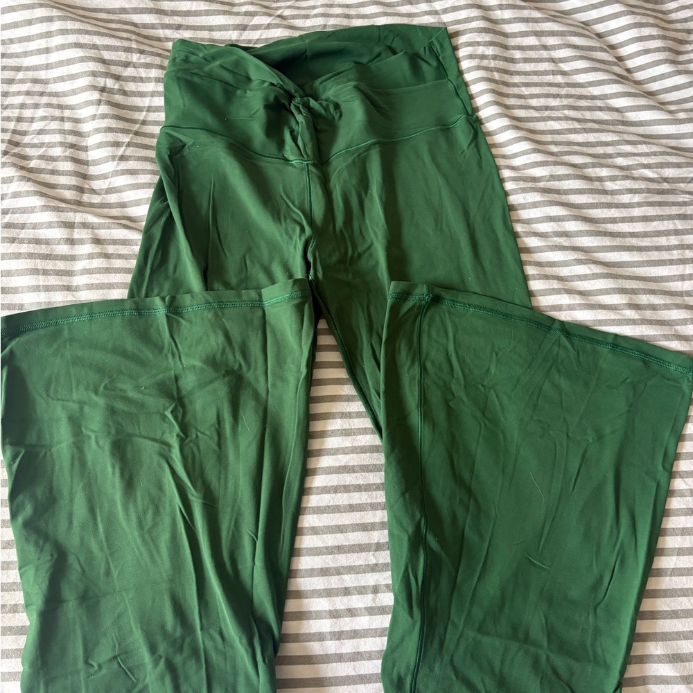 Green aerie flare legging